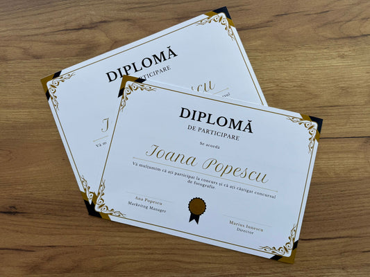 Diplome de participare de concurs A4 carton 300g