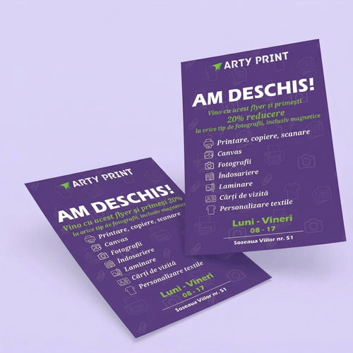 flyer A5 A6 DL fata verso